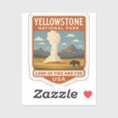 Sticker Parc national de Yellowstone Grand Canyon Voyage (Feuille)