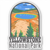 Sticker Parc national de Yellowstone Grand Prismatic Sprin (Devant)
