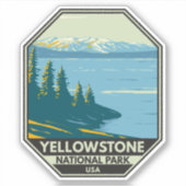 Sticker Parc national de Yellowstone Lac Yellowstone Vinta (Devant)