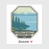Sticker Parc national de Yellowstone Lac Yellowstone Vinta (Feuille)