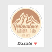 Sticker Parc national de Yellowstone Randonnée Camping (Feuille)