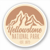 Sticker Parc national de Yellowstone Randonnée Camping (Devant)