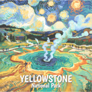 Sticker Parc national de Yellowstone Source chaude Art Van