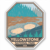 Sticker Parc national de Yellowstone Volcano de boue Vinta (Devant)