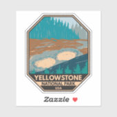 Sticker Parc national de Yellowstone Volcano de boue Vinta (Feuille)
