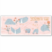 Sticker Parc national de Yosemite Californie Carte illustr (Devant)