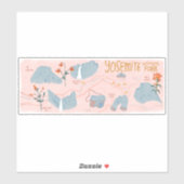 Sticker Parc national de Yosemite Californie Carte illustr (Feuille)