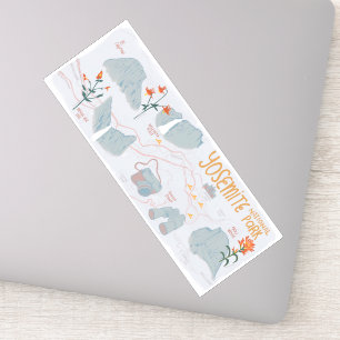 Sticker Parc national de Yosemite Californie Carte illustr