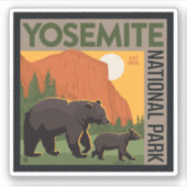 Sticker Parc national de Yosemite | Famille d'ours (Devant)
