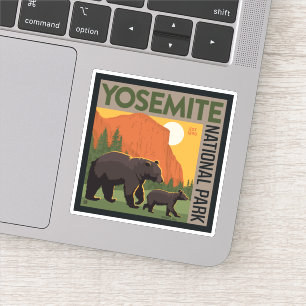 Sticker Parc national de Yosemite   Famille d'ours