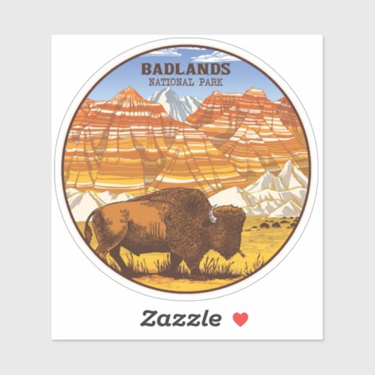 Sticker Parc national des Badlands (Feuille)