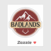 Sticker Parc national des Badlands Route du dakota du Sud (Feuille)