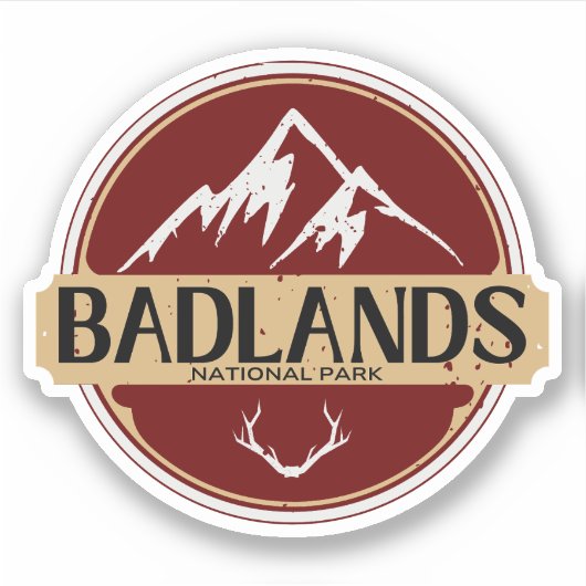 Sticker Parc national des Badlands Route du dakota du Sud (Devant)