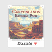 Sticker Parc national des Canyonlands Utah Moab Retro (Feuille)
