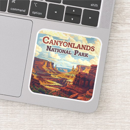 Sticker Parc national des Canyonlands Utah Moab Retro (Détail)