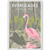 Sticker Parc national des Everglades Floride Flamant rose  (Devant)