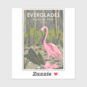Sticker Parc national des Everglades Floride Flamant rose  (Feuille)