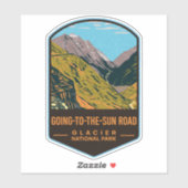 Sticker Parc national des glaciers du chemin Going-To-The- (Feuille)