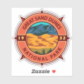Sticker Parc national des grandes dunes de sable Retro Com (Feuille)