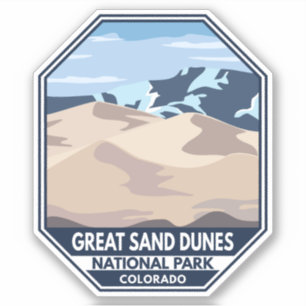 Sticker Parc national des grandes dunes de sable Rétro min
