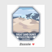 Sticker Parc national des grandes dunes de sable Rétro min (Feuille)