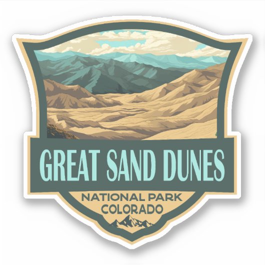 Sticker Parc national des Great Sand Dunes Illustration Ré (Devant)