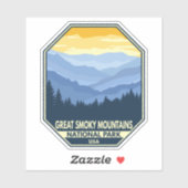 Sticker Parc national des Great Smoky Mountains Minimal Ré (Feuille)
