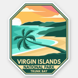 Sticker Parc national des Îles Vierges Emblème rétro minim