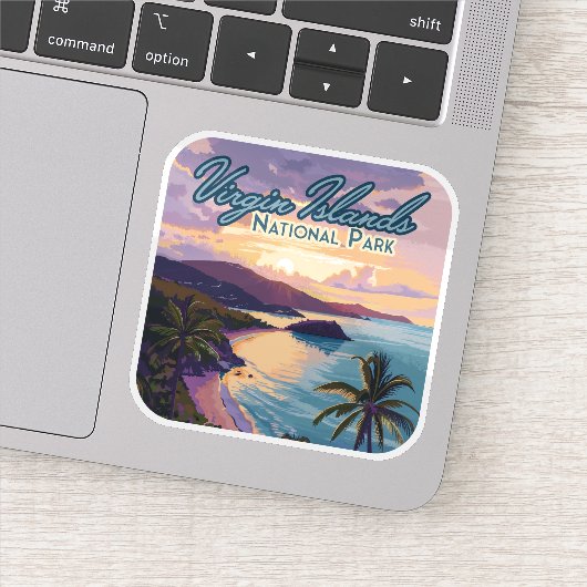 Sticker Parc national des Îles Vierges Plage St John (Détail)