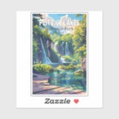 Sticker Parc national des lacs Plitvice Croatie Art de voy (Feuille)