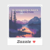 Sticker Parc national des Lacs-Waterton Canada Alberta (Feuille)