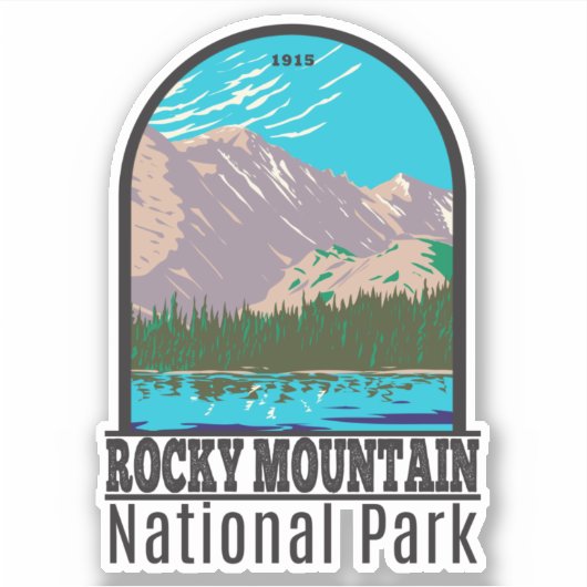Sticker Parc national des Rocheuses Colorado Lac Ours (Devant)
