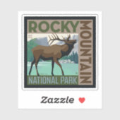 Sticker Parc national des Rocheuses | Elk (Feuille)