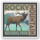 Sticker Parc national des Rocheuses | Elk (Devant)