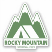 Sticker Parc national des Rocheuses Montagnes Camping (Recto)