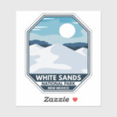 Sticker Parc national des Sables blancs Emblème rétro mini (Feuille)