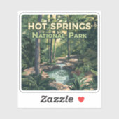 Sticker Parc national des sources chaudes Arkansas Retro (Feuille)
