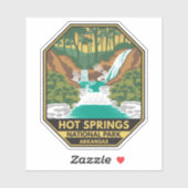 Sticker Parc national des sources chaudes Arkansas Retro (Feuille)