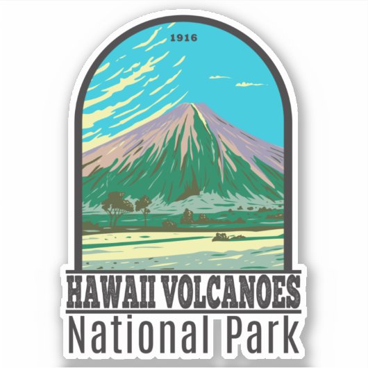 Sticker Parc national des volcans d'Hawaii Mauna Loa (Devant)