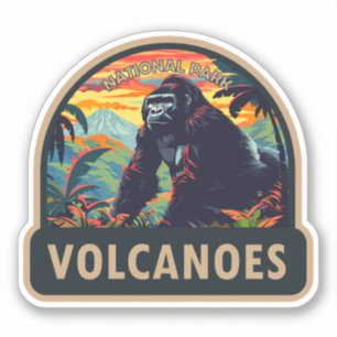 Sticker Parc national des volcans Gorilla de montagne Voya