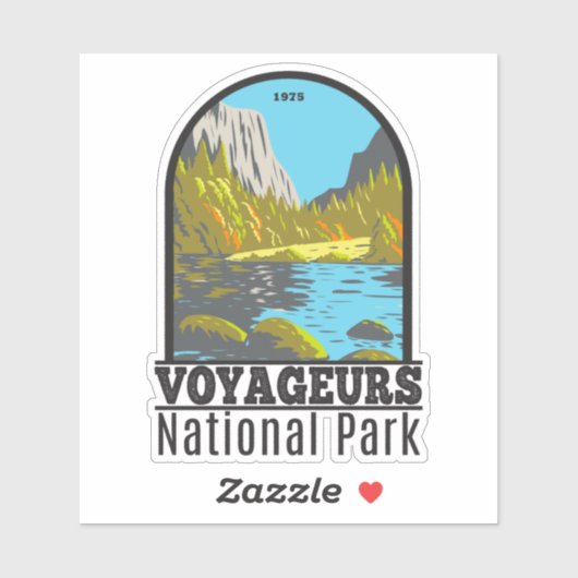 Sticker Parc national des Voyageurs Minnesota Retro (Feuille)