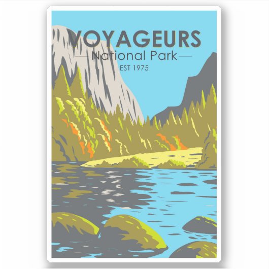 Sticker Parc national des Voyageurs Minnesota Vintage (Devant)