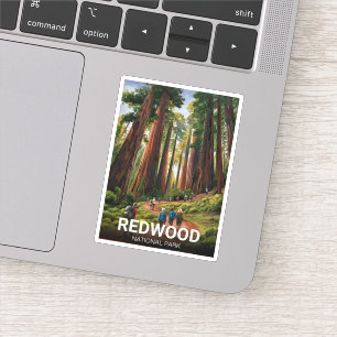 Sticker Parc national d'État de Redwood, Californie côtièr