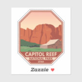 Sticker Parc national du Capitol Reef Ranch Vintage (Feuille)