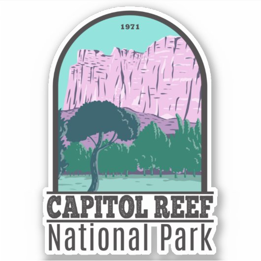 Sticker Parc national du Capitol Reef Utah Vintage (Devant)