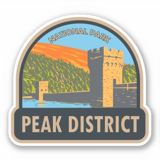 Sticker Parc national du district de Peak Angleterre Vinta (Devant)
