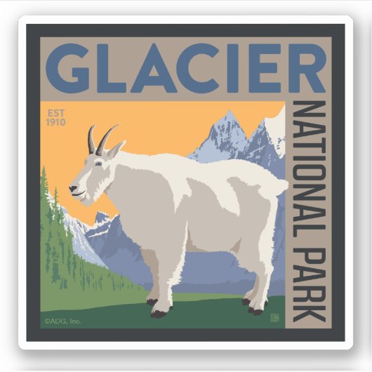 Sticker Parc national du Glacier | Chèvre (Devant)