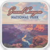 Sticker Parc national du Grand Canyon Arizona Retro (Devant)