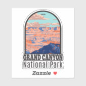 Sticker Parc national du Grand Canyon Arizona Retro (Feuille)