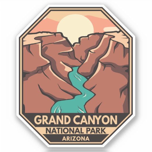 Sticker Parc national du Grand Canyon Emblem rétro (Devant)